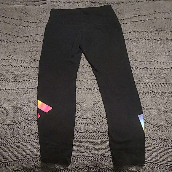PINK VS Black Leggings with Rainbow Accents - Picture 2 of 3
